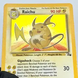 Raichu 14/62 Fossil Holo Rare Lightly Played 1999 Vintage Pokemon TCG Card - Image 4