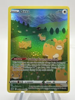 Pokemon TCG Ditto Crown Zenith Galarian Gallery Holo Ultra Rare Card GG22/GG70 - Image 1