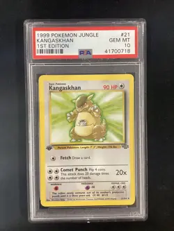PSA 10 Pokemon TCG 1999 Pokemon Jungle #21 Kangaskhan 1st Edition GEM MINT - Image 1