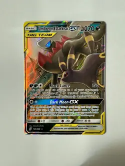 Pokemon TCG Umbreon & Darkrai GX Holo Card 125/236 Sm-Unified Minds Tag Team - Image 1