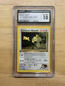 2000 Pokemon Gym Challenge 1st Edition Giovanni's Meowth #43 Gem Mint PSA 10 - Image 1