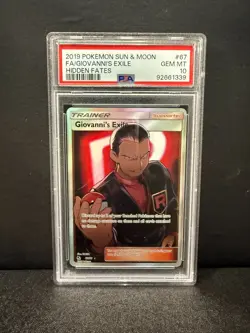 2019 Pokemon Giovanni's Exile Full Art 67/68 Hidden Fates English PSA 10 - Image 1