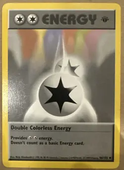 Pokemon TCG 1st Edition Base Set Shadowless Double Colorless Energy 96/102 NM - Image 1