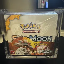 Sun & Moon Base Booster Box Pokemon TCG Factory Sealed SM01 w/Acrylic Case - Image 1