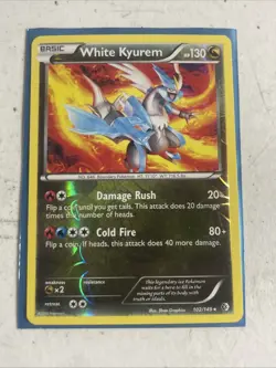 Pokemon TCG White Kyurem Boundaries Crossed 102/149 Reverse Holo Rare - Image 1
