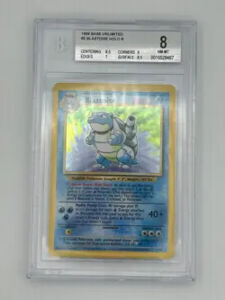 1999 Pokemon Unlimited Base set Trio BGS 8/8/9 Charizard, Blastoise, Venusaur - Image 3