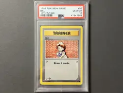 1999 Pokemon Bill 1st Ed Shadowless 91/102 Base Set - PSA 10 - Image 1
