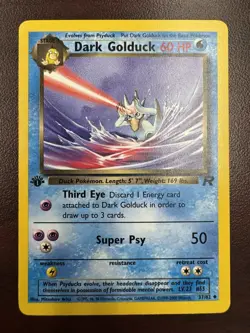 Dark Golduck 1st Edition Non Holo WOTC Pokemon 37/82 Vintage Rocket 2000 LP+ - Image 1