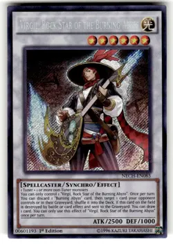 Yugioh Virgil, Rock Star Of The Burning Abyss NECH-EN085 Secret Rare 1st Ed NM - Image 1