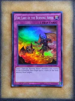 Yugioh Fire Lake of the Burning Abyss NECH-EN086 Super Rare 1st Ed NM - Image 1