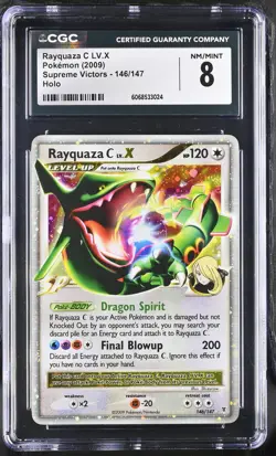 CGC 8 Rayquaza C LV.X 2009 Supreme Victors 146/147 Holo Pokemon Card - Image 1