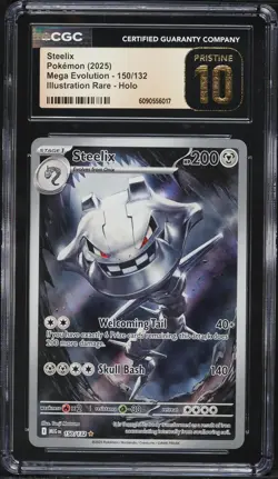CGC Pristine 10 Steelix Illustration Rare Mega Evolution 2025 Pokemon Card #150 - Image 1