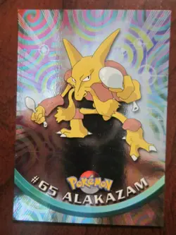 ALAKAZAM # 65 TOPPS TV ANIMATION ED POKEMON COLLECTOR CARD NEAR MINT FOIL - Image 1