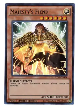 Yu-Gi-Oh Majesty's Fiend CT12-EN004 Limited Edition Super Rare Card NM-M - Image 1