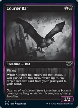 1x Courier Bat - Foil NM Eng MTG - Innistrad: Double Feature - Image 1