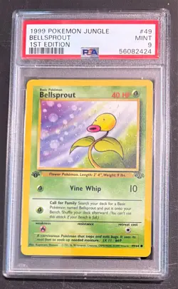 1999 Pokemon Jungle 1st Edition 49 Bellsprout PSA 9 - Image 1