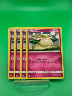 POKEMON 4X COTTONEE 147/236 COSMIC ECLIPSE COMMON NEAR MINT-PLAYSET - Image 1