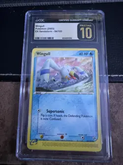 CGC Pristine 10 Wingull 84/100 Ex Sandstorm Pokemon 2003 - Image 1