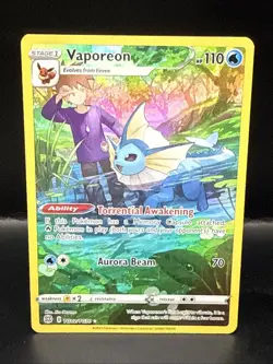 Pokemon TCG Vaporeon TG02/TG30 Swsh09: Brilliant Stars Trainer Gallery Holo - Image 1