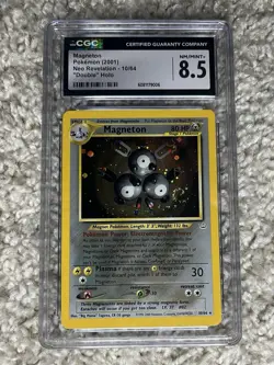Magneton CGC 8.5 Pokemon WOTC 2001 Neo Revelation Double Holo Error Swirl POP 16 - Image 1