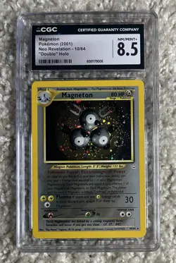 Magneton CGC 8.5 Pokemon WOTC 2001 Neo Revelation Double Holo Error Swirl POP 16 - Image 3