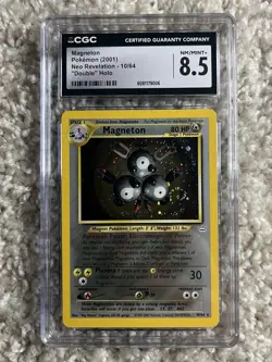 Magneton CGC 8.5 Pokemon WOTC 2001 Neo Revelation Double Holo Error Swirl POP 16 - Image 5