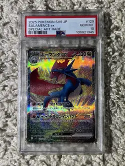 Salamence EX PSA 10 Pokemon 2025 S&V Journey Together Battle Partners SAR 129 - Image 1