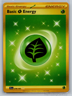 Pokemon Basic Grass Energy 278/193 Paldea Evolved Gold Hyper Rare NM 001 - Image 1