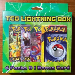 POKEMON TCG Lightning Power Box (4 Booster Packs & 1 Bonus Card) Unopened - Image 1