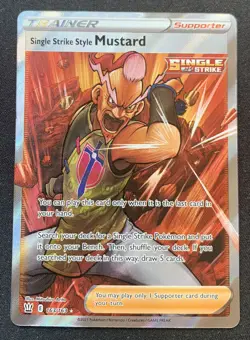 Single Strike Style Mustard 163/163 Battle Styles Full Art Holo Pokemon Card NM - Image 1