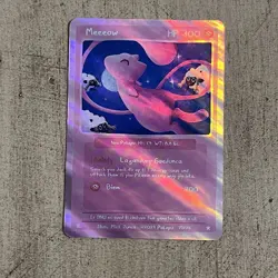 Pokepu S1, 1st Ed. Meeeow Mew Pokemon Fan Art Derpy Parody Card Rare Holo - Image 1