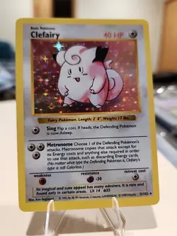 Pokemon TCG Clefairy Holo Rare Unlimited #5/102 Base Set - Image 1
