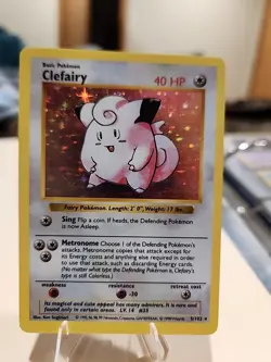 Pokemon TCG Clefairy Holo Rare Unlimited #5/102 Base Set - Image 2