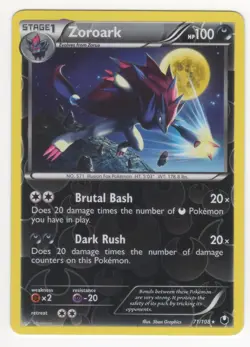 Pokemon Black & White Dark Explorers ZOROARK Reverse Holo 71/108 NM - Image 1