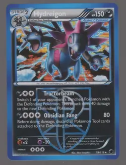 Pokemon Black & White Plasma Freeze HYDREIGON (Team Plasma) Holo Rare 78/116 NM - Image 1