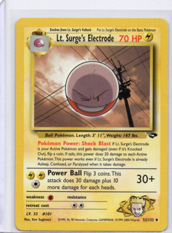 Lt. Surge’s Electrode 52/132 Gym Heroes Pokemon TCG 2000 Rare MP - Image 1