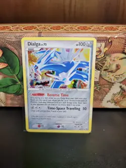 Pokemon Dialga Lv.72 5/127 Holo Rare Pokemon Card - Platinum - Crease Scratches - Image 1
