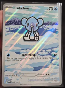 Cubchoo Black Bolt Illustration Rare Holo Card 109/86 Pack Fresh - Image 1
