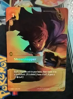 Showstopper Sett Riftbound Origins Signature Spell Card Legendary 270/298 TCG - Image 1