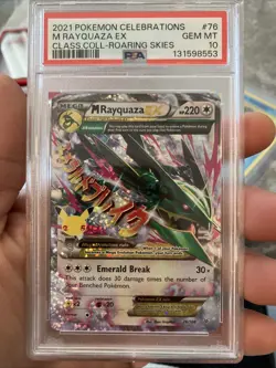 Pokemon 2021 Celebrations M Rayquaza EX Holo Ultra Rare Card 76/108 PSA 10 - Image 1