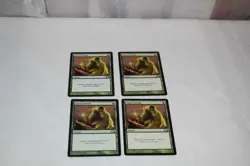 Magic card: 4x Giant Growth, Green Common Instant, Magic 2011 - Image 1