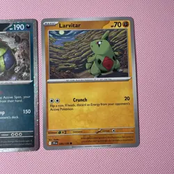 Pokemon Mega Evolution Tyranitar Promo Holo Pupitar Larvitar Card set - Image 4