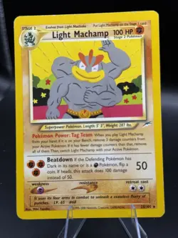 Light Machamp Neo Destiny Regular Pokemon Card Vintage WOTC 25/105 - Image 1
