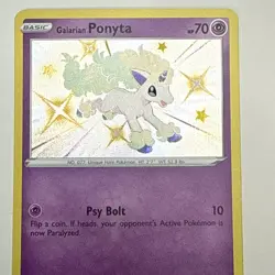 Galarian Ponyta SHINY SV047/SV122 Shining Fates NM Holo Foil Rare Pokemon Card - Image 4