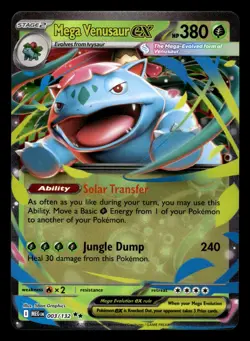 Mega Venusaur ex 003/132 Double Rare Mega Evolution Pokemon Card - Image 1