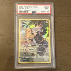 2022 Pokemon Lost Origin Pikachu Full Art Trainer Gallery TG05 PSA 9 Mint Sword - Image 1