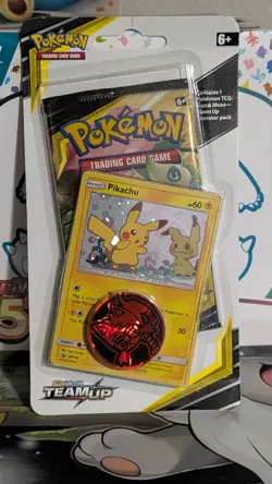 Pokemon TCG Team Up Single Checklane Blister Booster Pack with Pikachu SM162 820650801976 - Image 1
