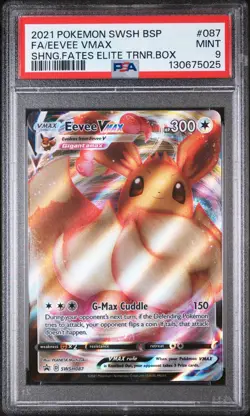 2021 Pokemon EEVEE VMAX Shining Fates Black Star Promo SWSH087 PSA 8 - Image 1