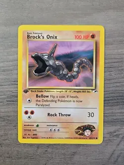 Pokemon TCG Brock's Onix 69/132 1st Edition WOTC Gym Heroes NM - Image 1