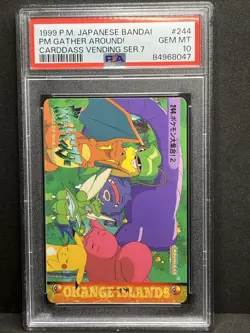 Gather Around #244 Pokemon Bandai Carddass 1999 Series 7 PSA 10 Charizard - Image 2